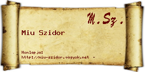 Miu Szidor névjegykártya